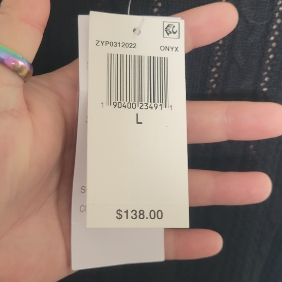 NEW large design history black sweater with ruffled front and bell sleeves - Picture 7 of 7